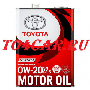 4L 0W20 TOYOTA MOTOR OIL SP МОТОРНОЕ МАСЛО 0888012205 / 0888013205